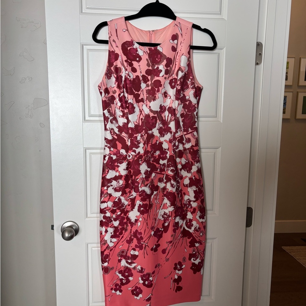 WHBM Floral Pink Sleeveless Sheath Dress - Picture 4 of 5